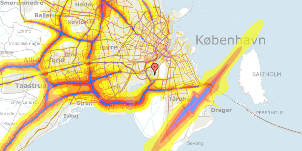 Trafikstøjkort på Ben Websters Vej 20, 2450 København SV