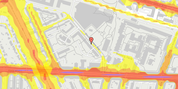 Trafikstøjkort på Dirch Passers Allé 9, 1. th, 2000 Frederiksberg