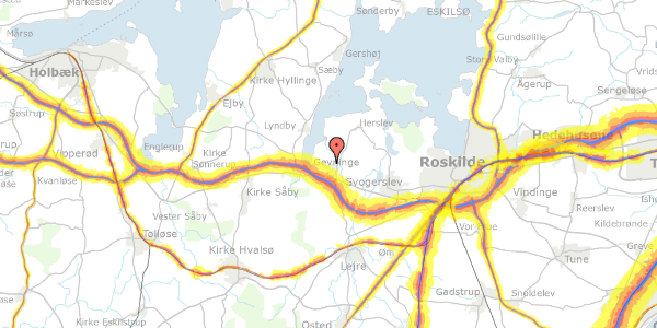 Trafikstøjkort på Fjordager 14, 4000 Roskilde