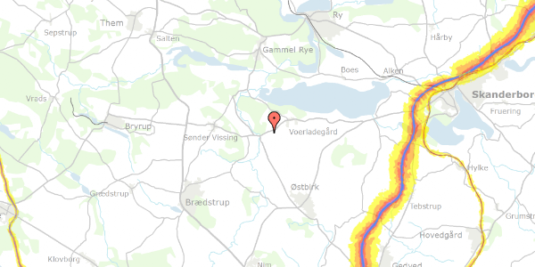 Trafikstøjkort på Holmekollen 29, 8660 Skanderborg