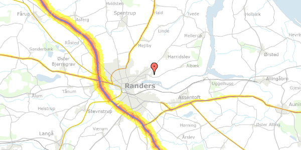 Trafikstøjkort på Bakkestjernedalen 19, 8930 Randers NØ