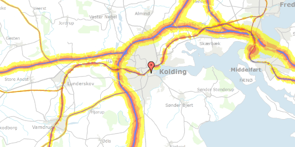 Trafikstøjkort på Sdr. Havnegade 42, 6000 Kolding