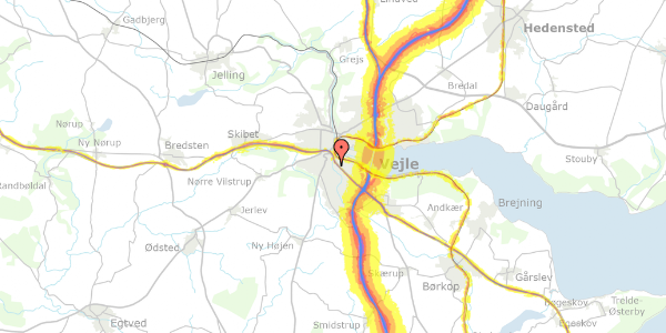 Trafikstøjkort på Ærtestien 5, 7100 Vejle