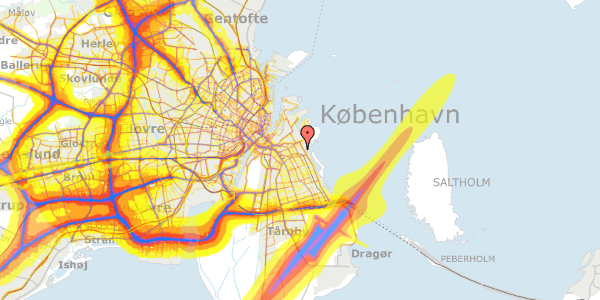 Trafikstøjkort på Strandlodsvej 23E, st. th, 2300 København S