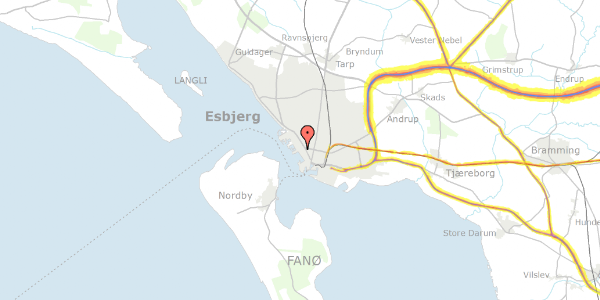 Trafikstøjkort på Nyhavnsgade 37, 6700 Esbjerg