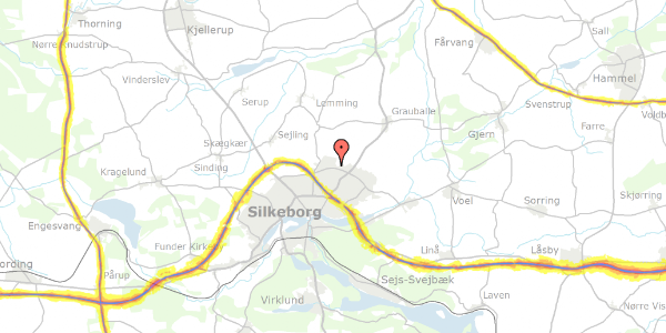 Trafikstøjkort på Priorsvej 2, 8600 Silkeborg