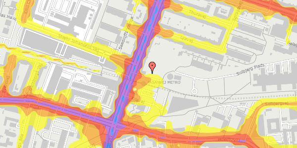 Trafikstøjkort på P. Andersens Vej 3, 2000 Frederiksberg