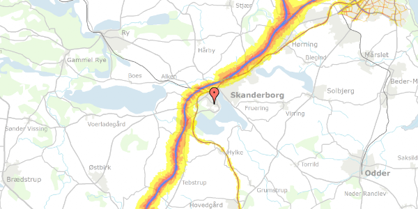 Trafikstøjkort på Sortesøvej 11, . 8, 8660 Skanderborg