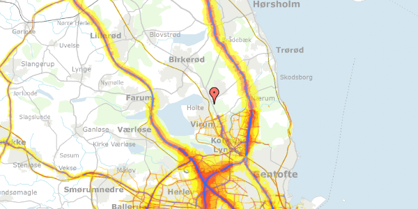 Trafikstøjkort på Holte Stationsvej 36C, 2840 Holte