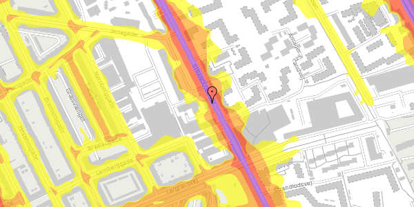 Trafikstøjkort på Strandlodsvej 38, 2300 København S