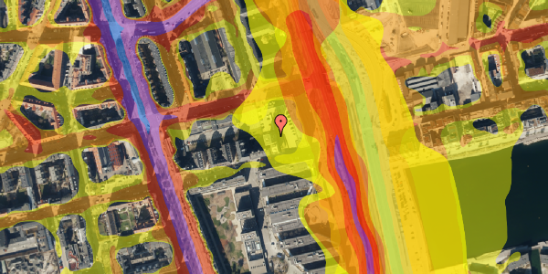 Trafikstøjkort på Hjørringgade 37, 13. th, 2100 København Ø