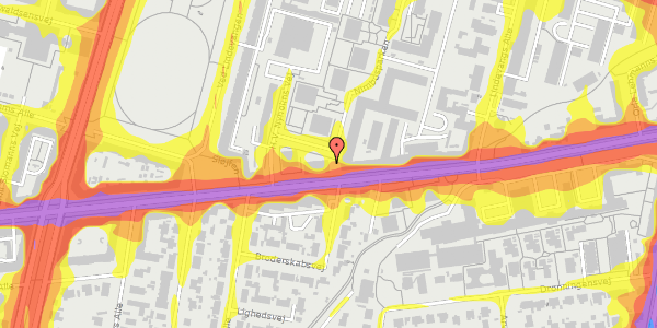 Trafikstøjkort på Peter Bangs Vej 36, st. , 2000 Frederiksberg