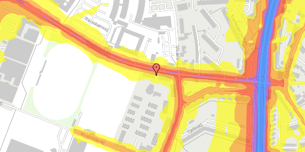 Trafikstøjkort på Tranekærvej 59, 5. th, 8240 Risskov