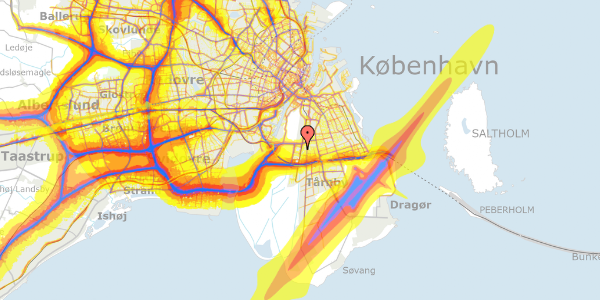 Trafikstøjkort på Halldór Laxness Vej 25, st. th, 2300 København S