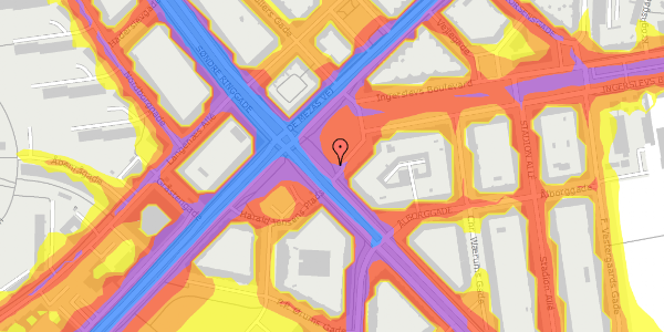 Trafikstøjkort på Harald Jensens Plads 8, 8000 Aarhus C