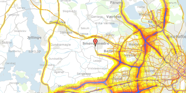 Trafikstøjkort på Smørum Bygade 43, 2765 Smørum