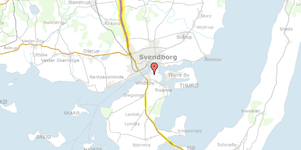 Trafikstøjkort på Færgegårdsvej 41D, 5700 Svendborg