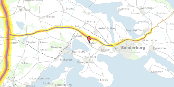 Trafikstøjkort på Vandmøllevej 1, . 1, 6400 Sønderborg