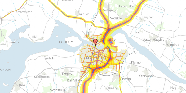 Trafikstøjkort på Porthusgade 1, 2. 22, 9000 Aalborg