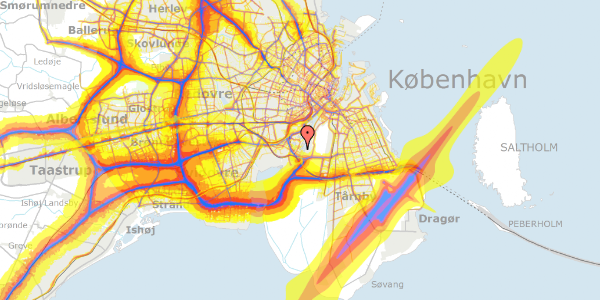 Trafikstøjkort på Ben Websters Vej 38, 4. th, 2450 København SV