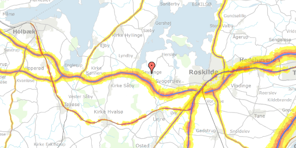 Trafikstøjkort på Byager 1, 4000 Roskilde