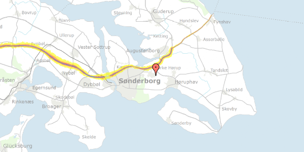 Trafikstøjkort på Grønnemosevej 28, 6400 Sønderborg