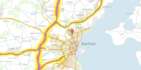 Trafikstøjkort på Brendstrupgårdsvej 9B, 1. 11, 8200 Aarhus N