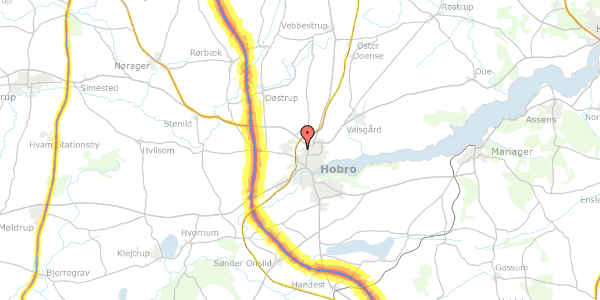 Trafikstøjkort på Hostrupkrogen 8, 9500 Hobro