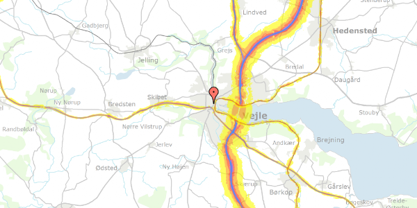 Trafikstøjkort på Vestre Engvej 7, 7100 Vejle