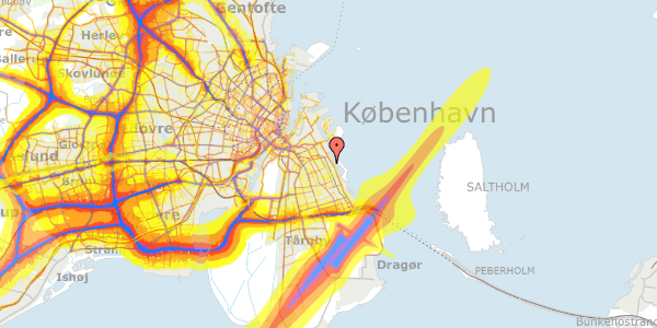 Trafikstøjkort på Amager Strandvej 156F, st. th, 2300 København S