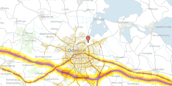 Trafikstøjkort på Lind Hansens Vej 6, 5000 Odense C