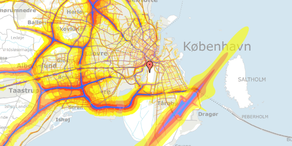 Trafikstøjkort på Islands Brygge 102, 1. th, 2300 København S