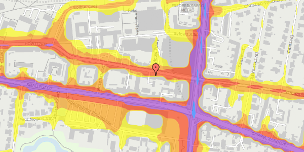 Trafikstøjkort på Howitzvej 11, 4. , 2000 Frederiksberg