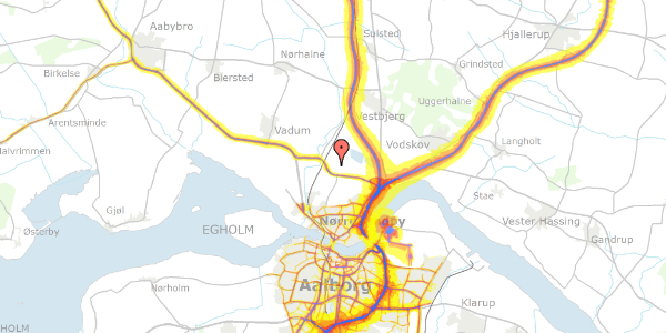 Trafikstøjkort på Gammel Hvorupvej 141, 9400 Nørresundby