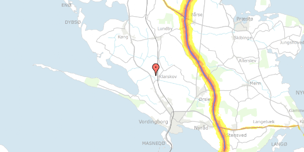 Trafikstøjkort på Næstvedvej 266, 4760 Vordingborg