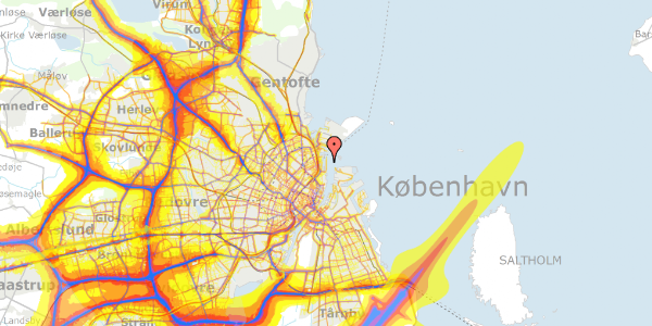 Trafikstøjkort på Langelinie Allé 39, 3. , 2100 København Ø