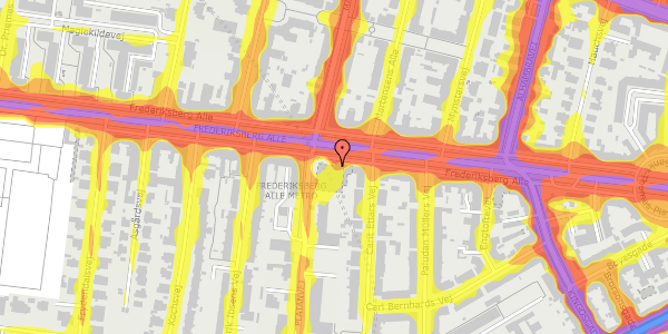 Trafikstøjkort på Frederiksberg Alle 41B, st. 2, 1820 Frederiksberg C