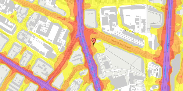 Trafikstøjkort på Frederiksborgvej 38, 3. tv, 2400 København NV