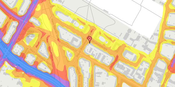 Trafikstøjkort på Jesper Brochmands Gade 5, 1. , 2200 København N