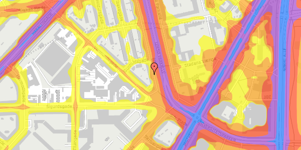 Trafikstøjkort på Lersø Parkallé 27, 2. , 2100 København Ø