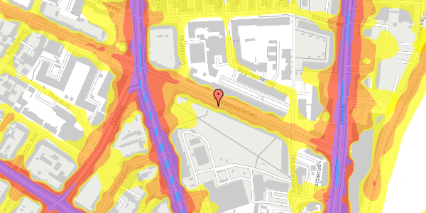 Trafikstøjkort på Rentemestervej 11A, 1. th, 2400 København NV