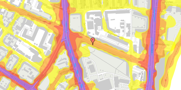 Trafikstøjkort på Rentemestervej 11C, 3. th, 2400 København NV