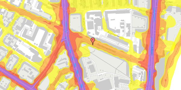 Trafikstøjkort på Rentemestervej 11C, 4. th, 2400 København NV