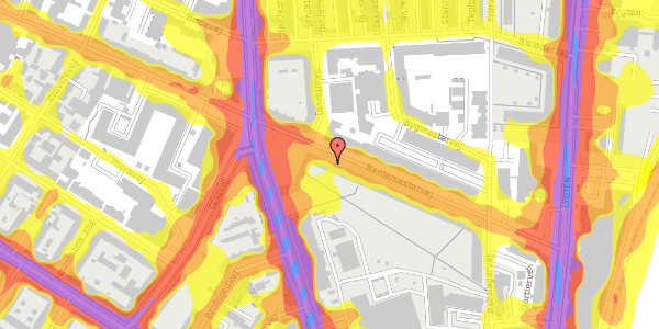 Trafikstøjkort på Rentemestervej 11D, 1. th, 2400 København NV