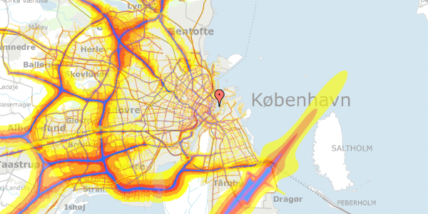 Trafikstøjkort på Sankt Annæ Plads 19A, 1. mf, 1250 København K