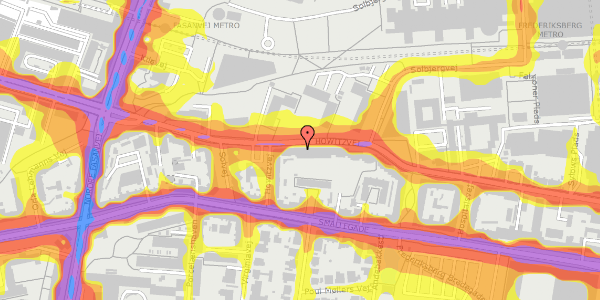 Trafikstøjkort på Howitzvej 51B, st. tv, 2000 Frederiksberg