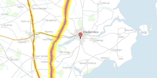 Trafikstøjkort på Vidarsvej 8, 6100 Haderslev