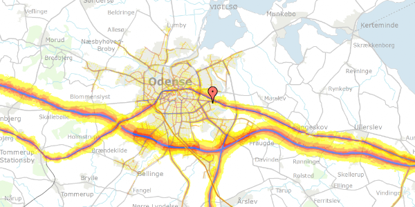 Trafikstøjkort på Peder Wessels Vej 11, 5220 Odense SØ