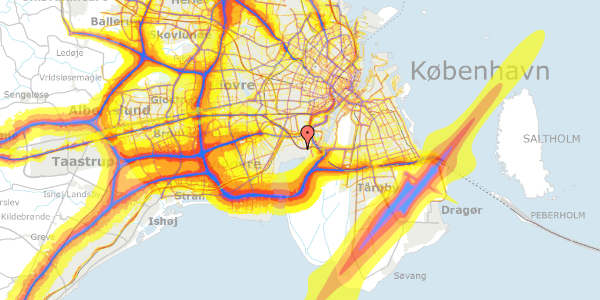 Trafikstøjkort på Hf. Musikbyen 218, 2450 København SV