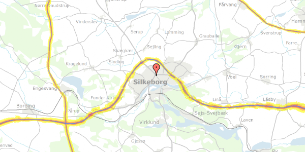 Trafikstøjkort på Glarmestervej 18B, st. , 8600 Silkeborg